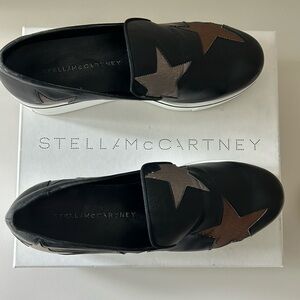 Stella McCartney star platform loafers, Black, Bronze, Silver Size 40